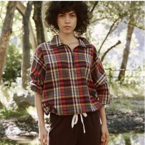 The GREAT. The Journey Plaid Pullover Small